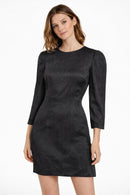 The Kooples Black Textured Mini Dress Long Sleeve 100% Viscose Size US XS NWT