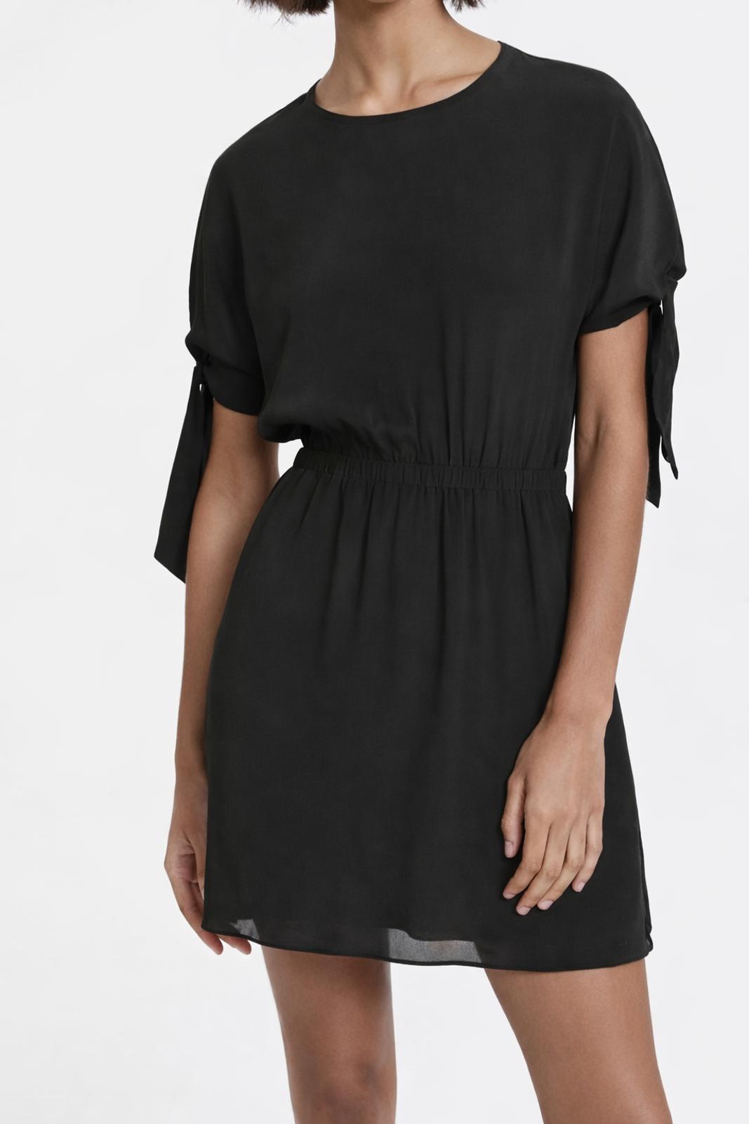 The Kooples Black Tie Sleeve Mini Dress Silk Viscose Blend Size US Medium NWT