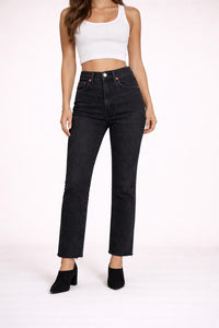 NWT RE/DONE Black High Rise Straight Leg Jeans Women’s Size 27 - 26” Inseam $298
