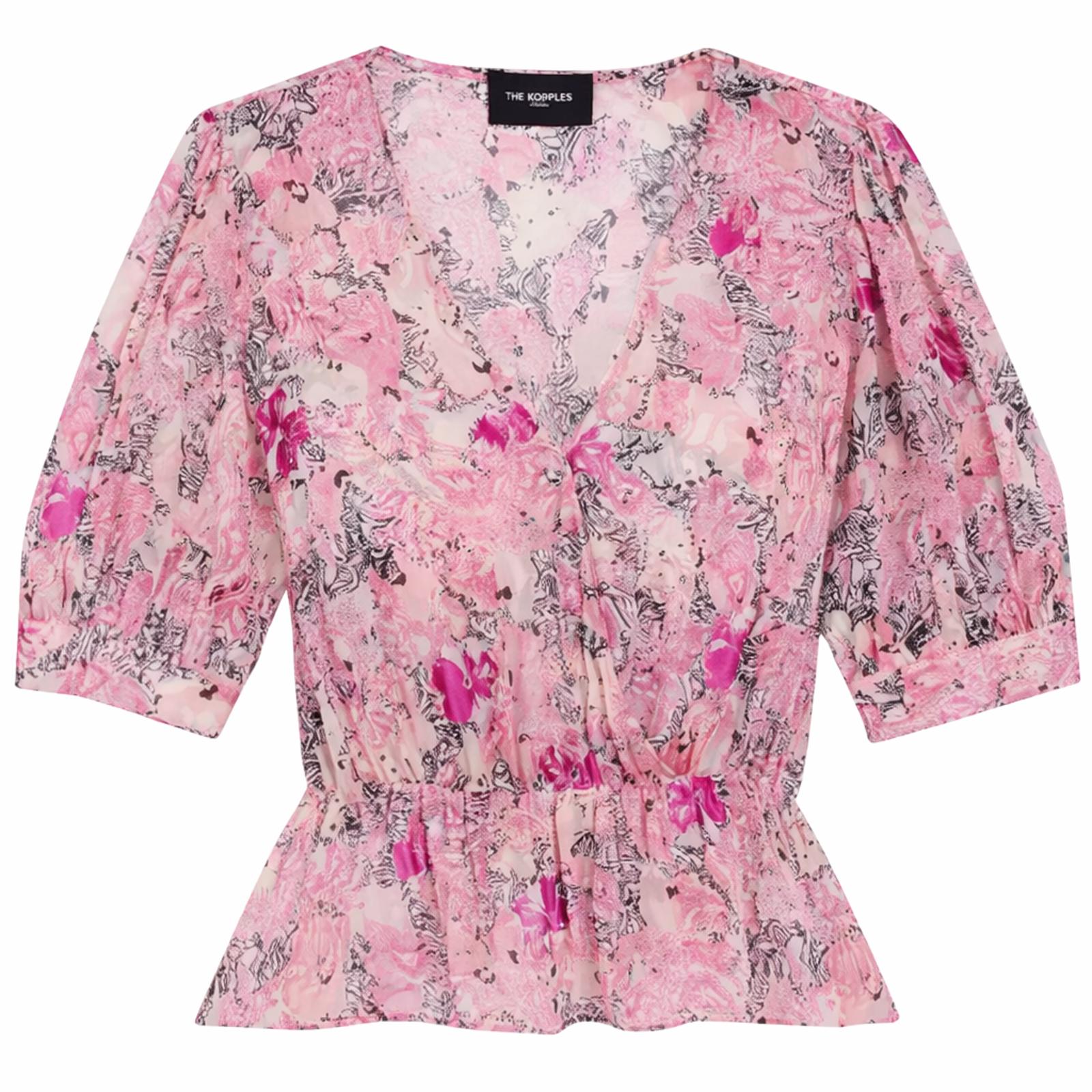 The Kooples Paisley Flowers Peplum Blouse 100% Viscose US Small FR 1 NWT $240