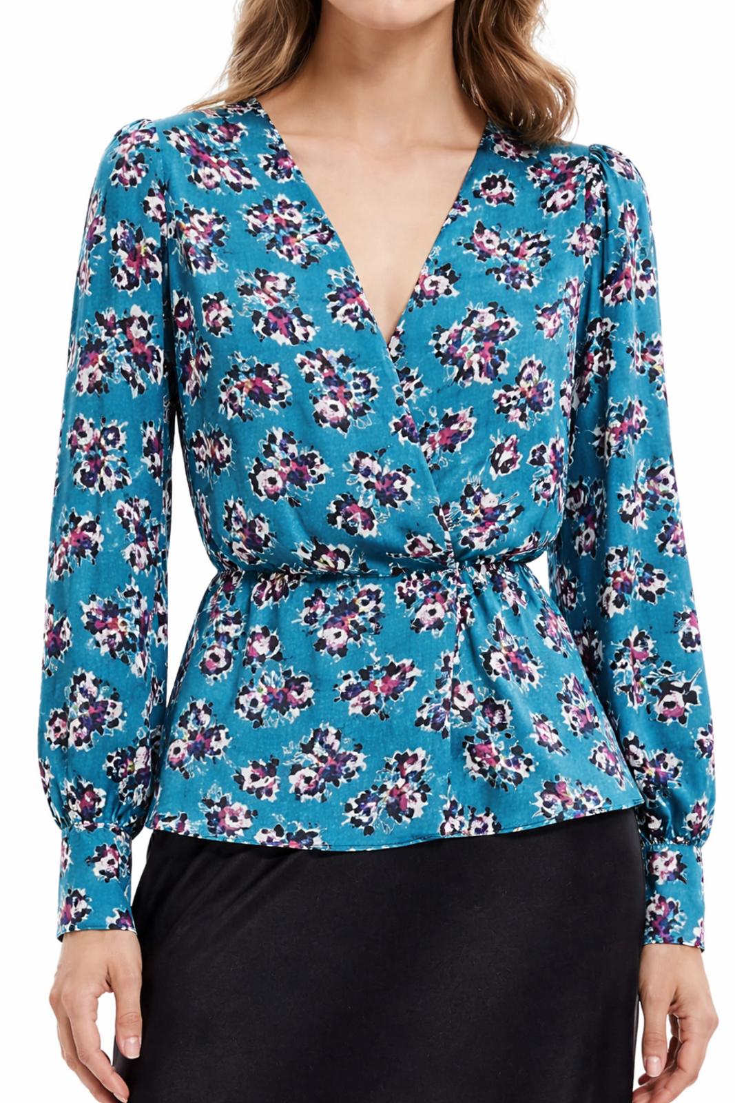 The Kooples Rock Roses Floral Wrap Blouse 100% Viscose US XS FR 0 NWT $245