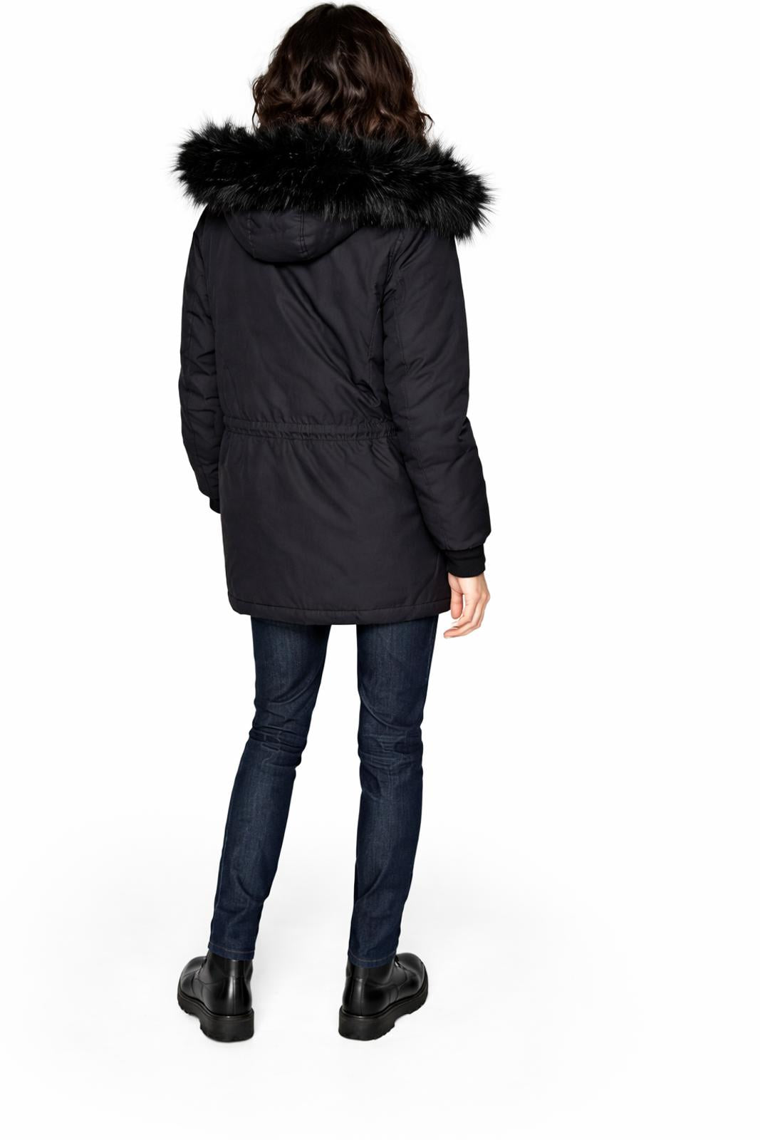The Kooples Faux Fur Hood Parka Black Women’s XXS NWT MSRP $825