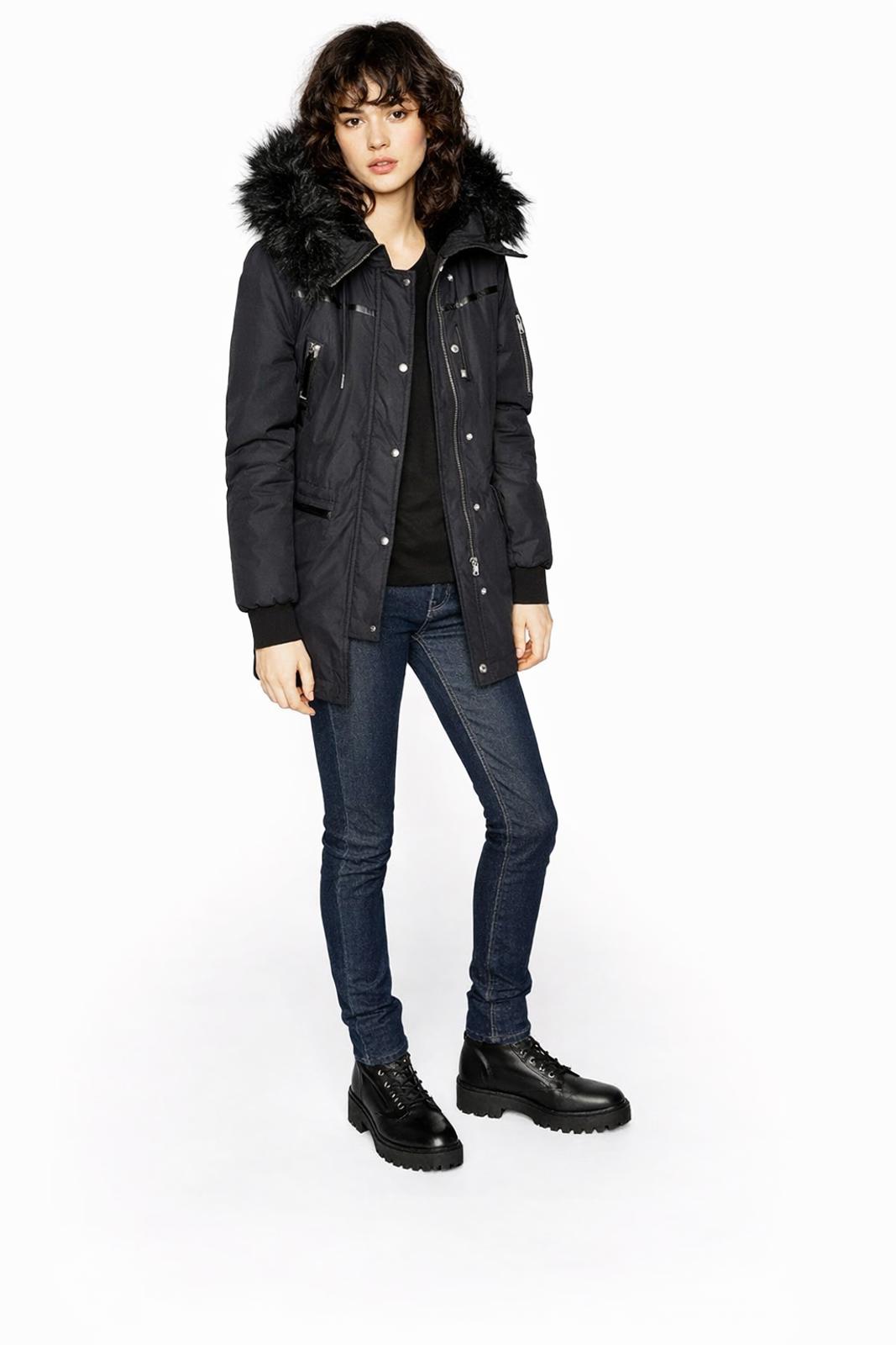 The Kooples Faux Fur Hood Parka Black Women’s XXS NWT MSRP $825