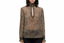The Kooples Leopard Print Peasant Blouse 100% Viscose Size 1 US Small $215 NWT