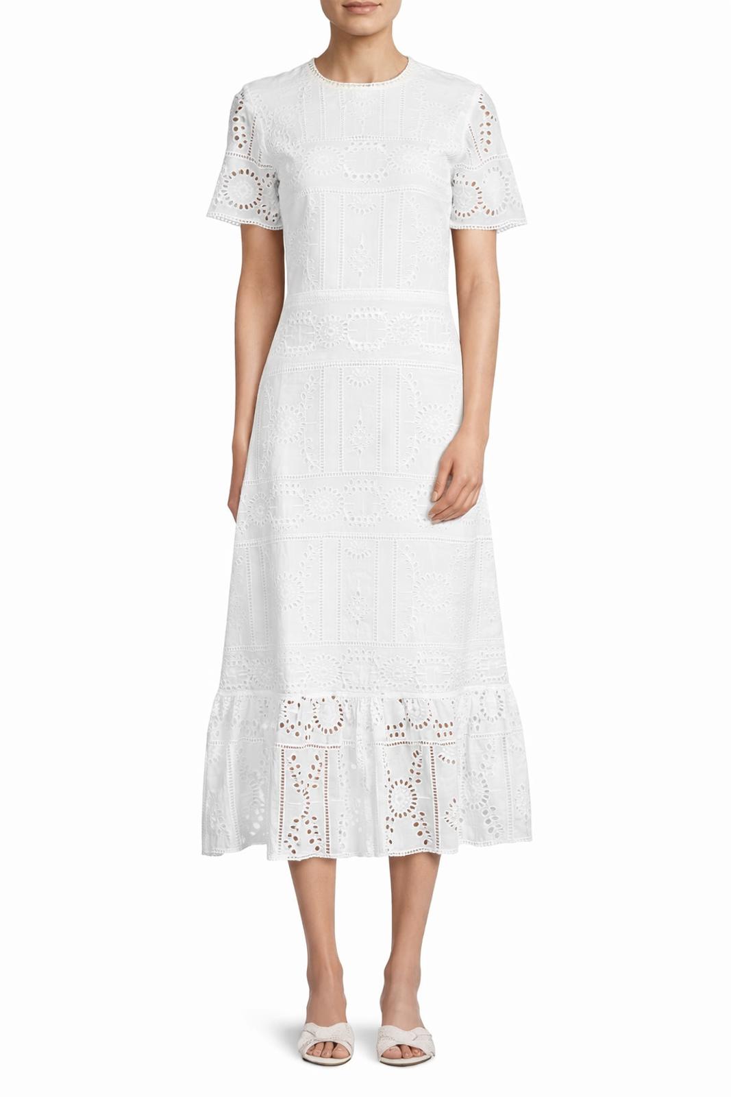 The Kooples Embroidered Eyelet White Maxi Dress US Small / FR 1 NWT $445