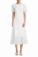 The Kooples Embroidered Eyelet White Maxi Dress US Small / FR 1 NWT $445