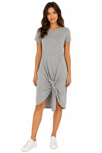 NWT LBLC The Label Kelly Wrap Dress Heather Gray Short Sleeve Women’s Size Large