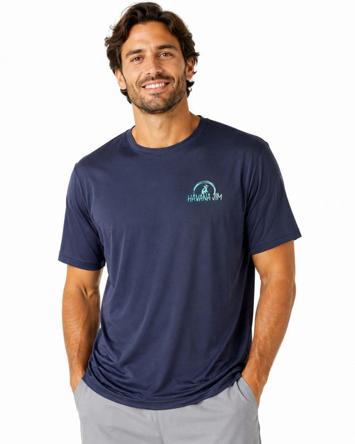 NWT Havana Jim UPF Performance Fishing Shirt Mens Size XXL Moisture Wicking Blue