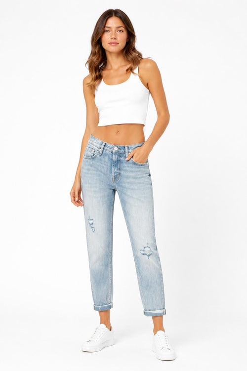 NWT 7 For All Mankind Josefina Slim Boyfriend Jeans Women’s Size 28 Light Wash
