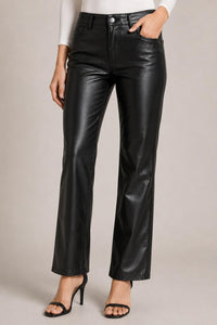 NWT 7 For All Mankind Black Faux Leather Pants Size 28