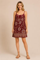 NWT Guadalupe Burgundy Printed Dress Size Small