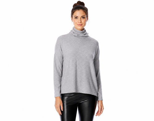 NWT LBLC The Label Mimi Cozy Heather Gray Turtleneck Top Size M