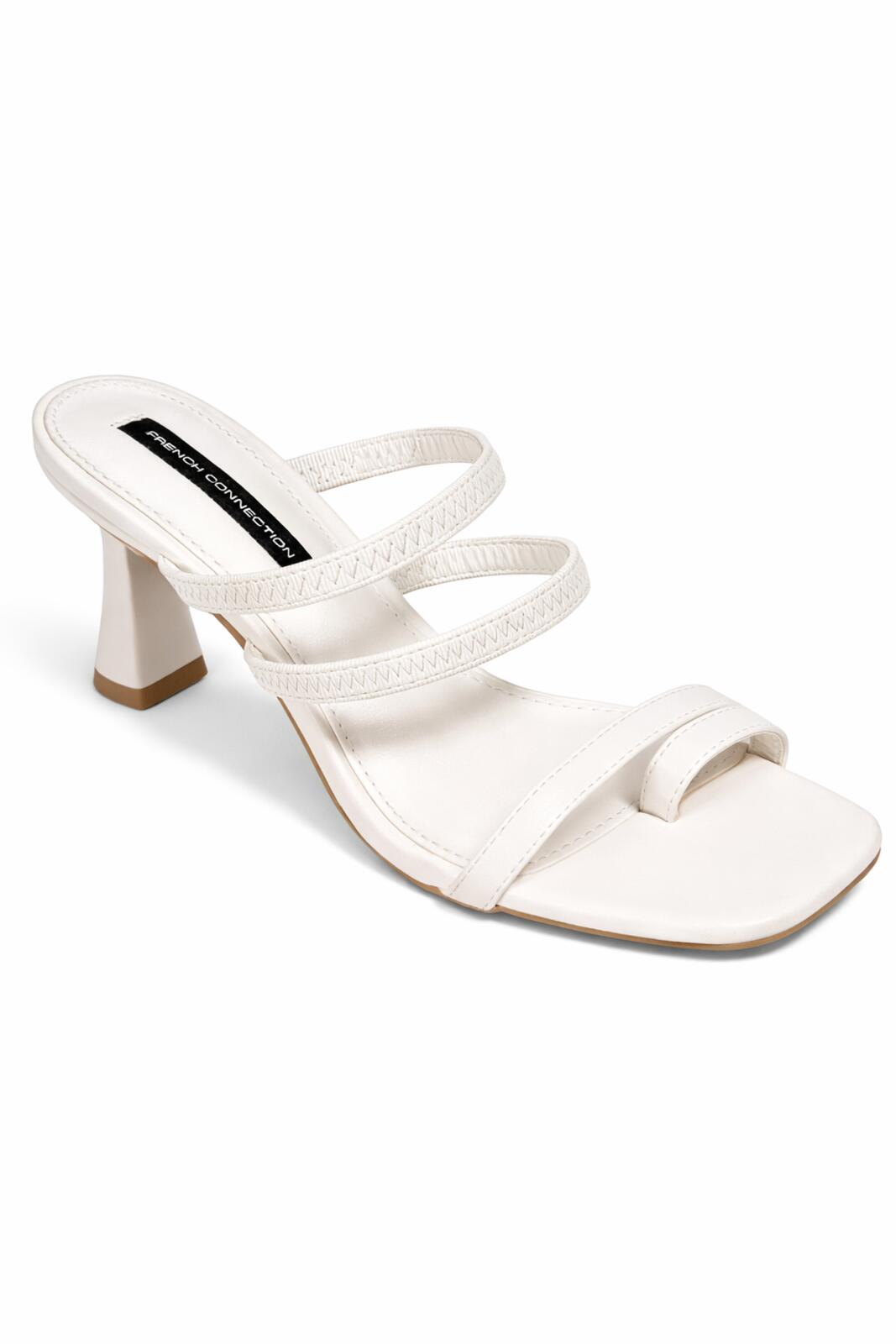 French Connection White Strappy Block Heel Sandal Womens US 10 NWB