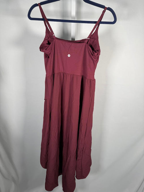 NWT Halara Breezeful High Low 2-Piece Pocket Midi Dress Amaranth Medium