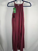 NWT Halara Breezeful Halter Tie Back Plissé Midi Dress Sleeveless Small
