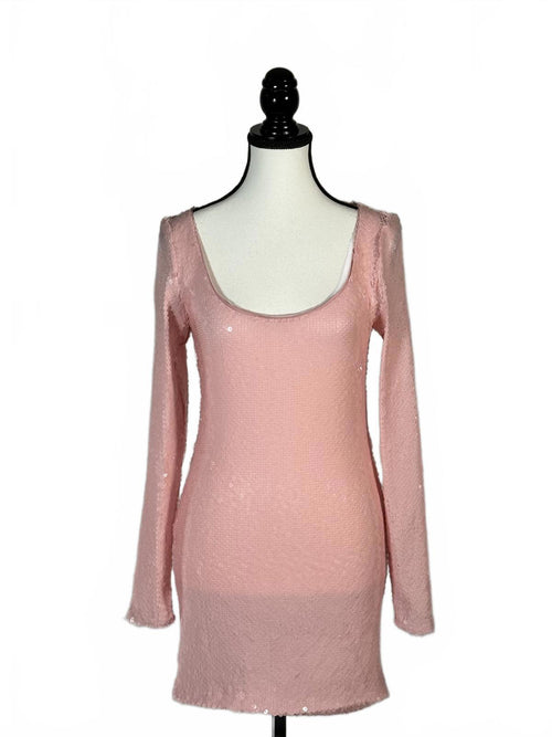 NWT Bardot Arna Sequin Long Sleeve Mini Dress Size Medium