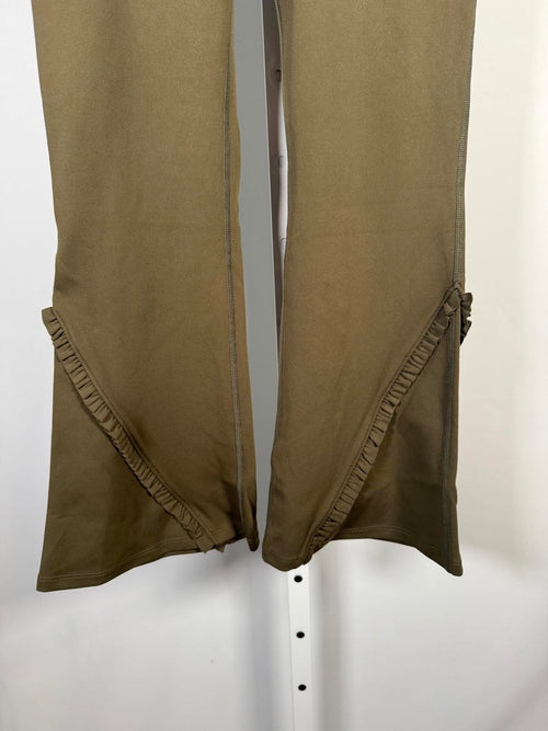 NWT Halara High Waisted Ruffle Hem Flare Yoga Pants Olive Size XS