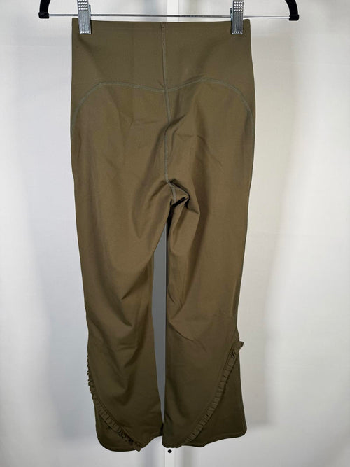 NWT Halara High Waisted Ruffle Hem Flare Yoga Pants Olive Size XS