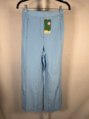 NWT Halara High Waisted Contrast Stitch Flare Pants Light Blue Size XS