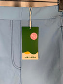 NWT Halara High Waisted Contrast Stitch Flare Pants Light Blue Size XS