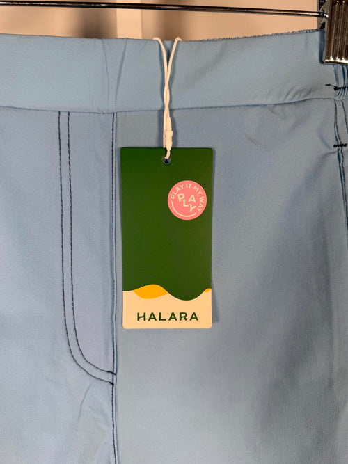 NWT Halara High Waisted Contrast Stitch Flare Pants Light Blue Size XS
