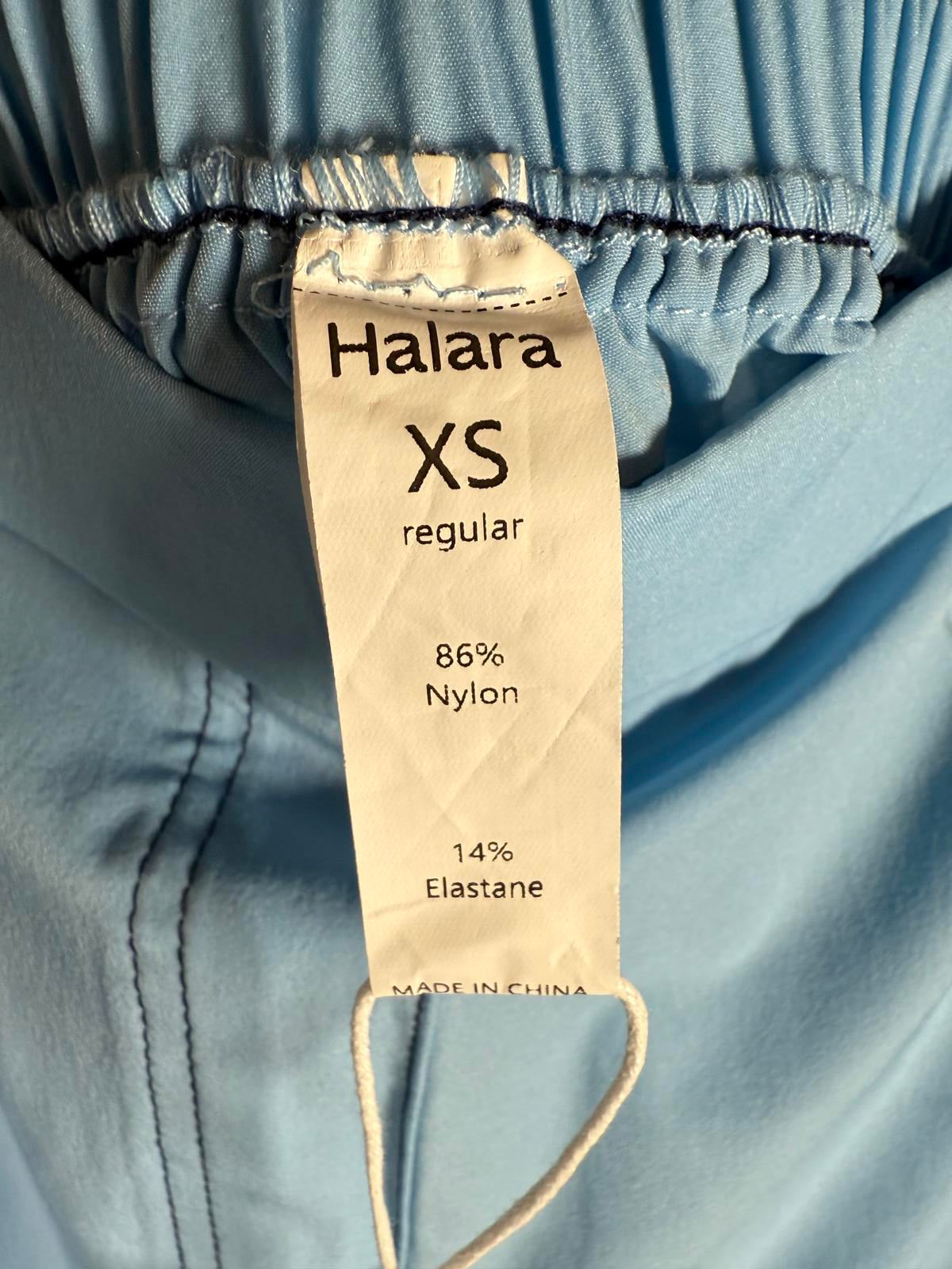 NWT Halara High Waisted Contrast Stitch Flare Pants Light Blue Size XS
