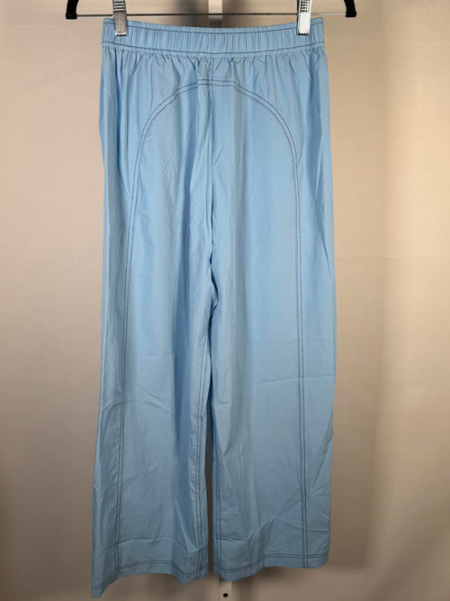 NWT Halara High Waisted Contrast Stitch Flare Pants Light Blue Size XS