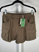 NWT Halara HaloTek Air Cargo Pocket Shorts Brown Stretch Size Large