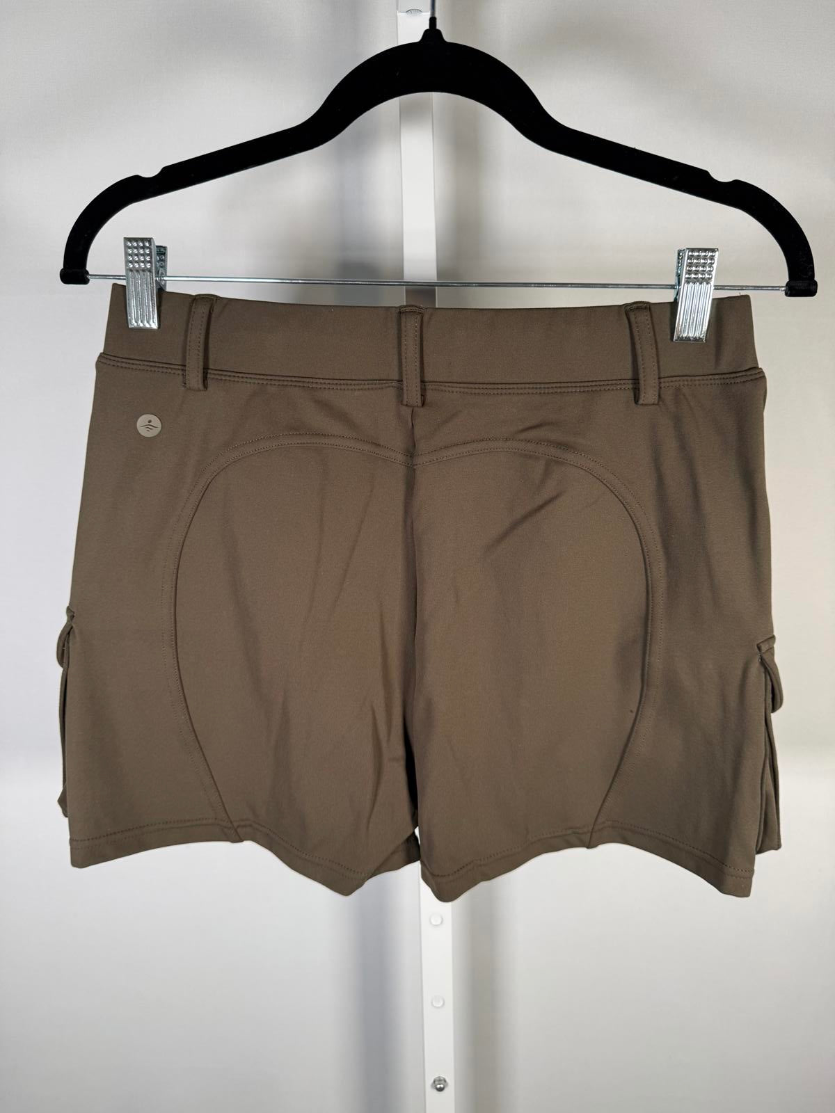 NWT Halara HaloTek Air Cargo Pocket Shorts Brown Stretch Size Large
