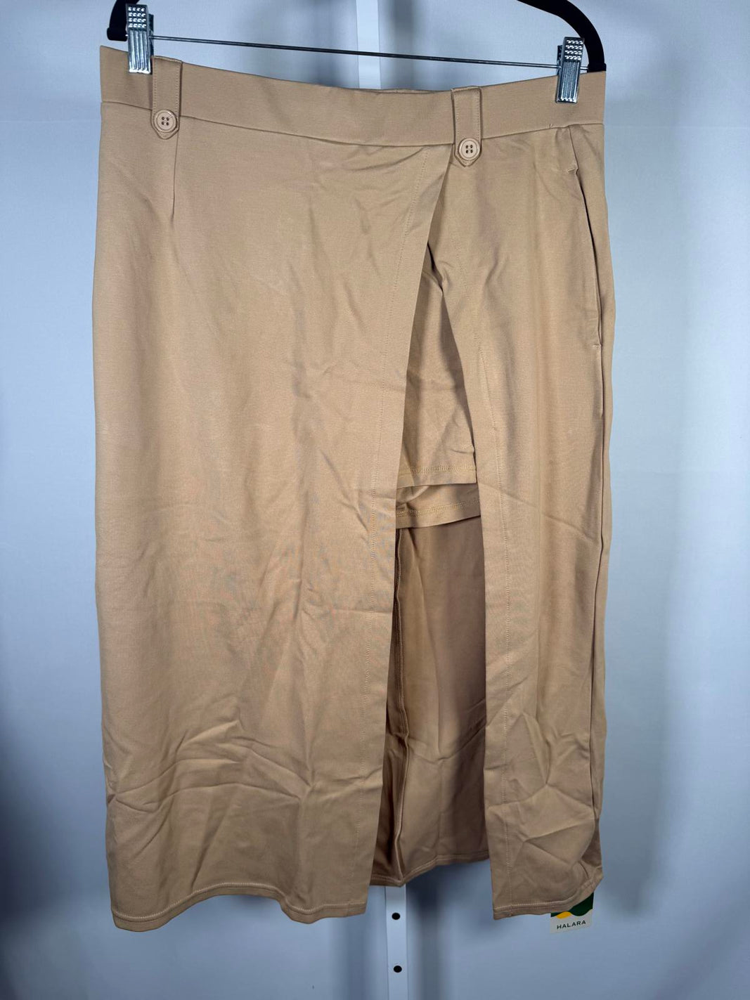 NWT Halara 2-In-1 Wrap Midi Skirt Built In Shorts High Waisted Size Large