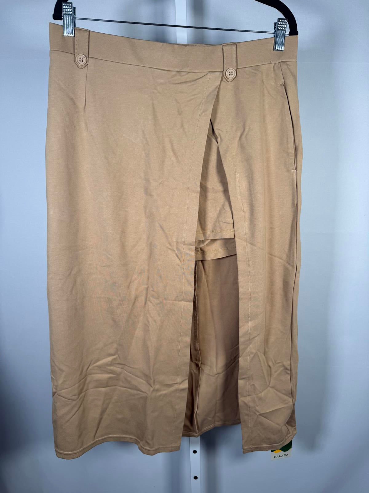 NWT Halara 2-In-1 Wrap Midi Skirt Built In Shorts High Waisted Size Large