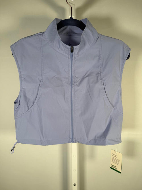 NWT Halara Zip Front Cropped Vest Active Top Blue Size Large