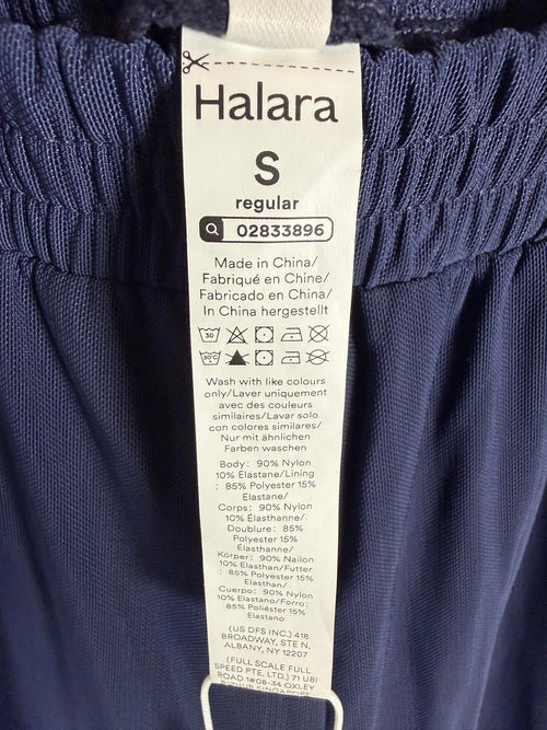 NWT Halara High Waist Mesh Overlay Wide Leg Pants Naval Academy Small