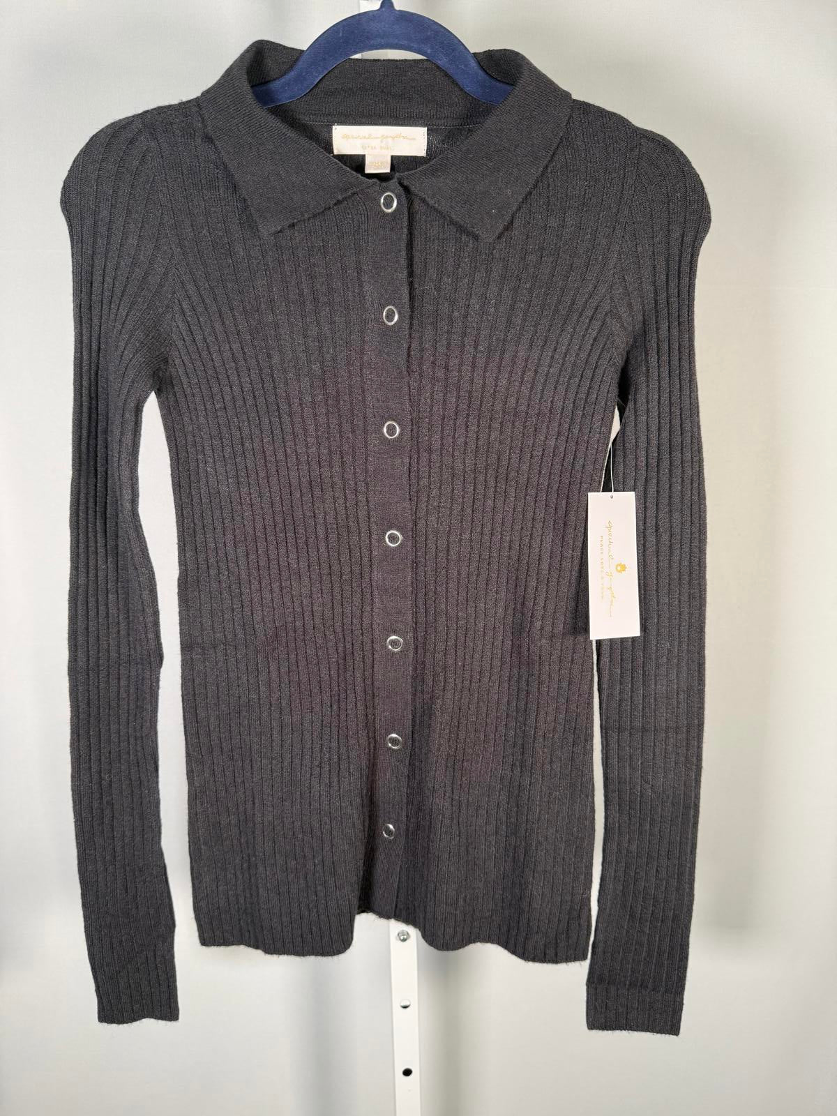 NWT Spiritual Gangster Aster Ribbed Collared Button-down Top Size XS
