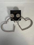 NWT nOir Jewelry Heart Shaped Rhinestone Earrings