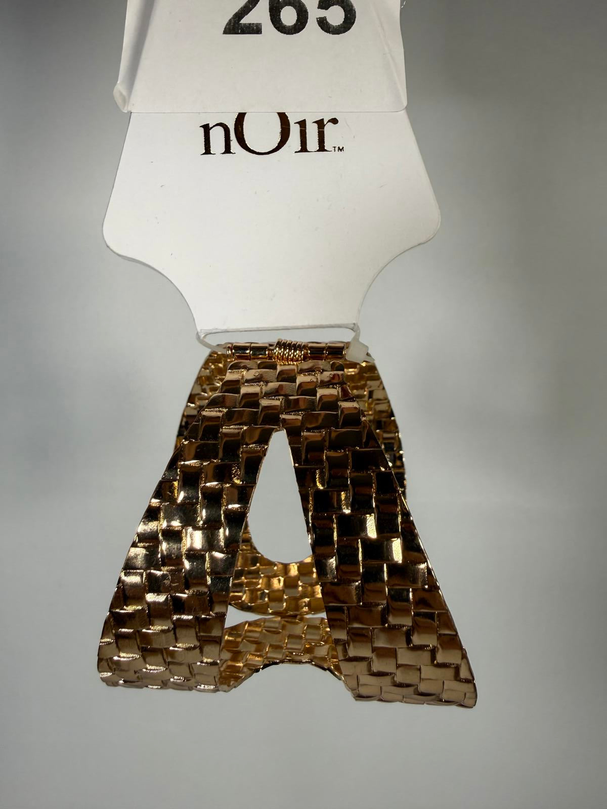 NWT nOir Gold Textured Open Cuff Bracelet