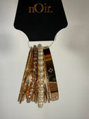 NWT nOir Gold Tone and Pearl Bangle Set