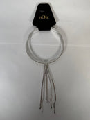 NWT nOir Silver Rhinestone Tassel Choker Necklace