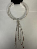 NWT nOir Silver Rhinestone Tassel Choker Necklace