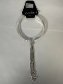 NWT nOir Silver Rhinestone Tassel Choker Necklace