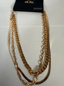 NWT nOir Gold Tone Multi Chain Necklace