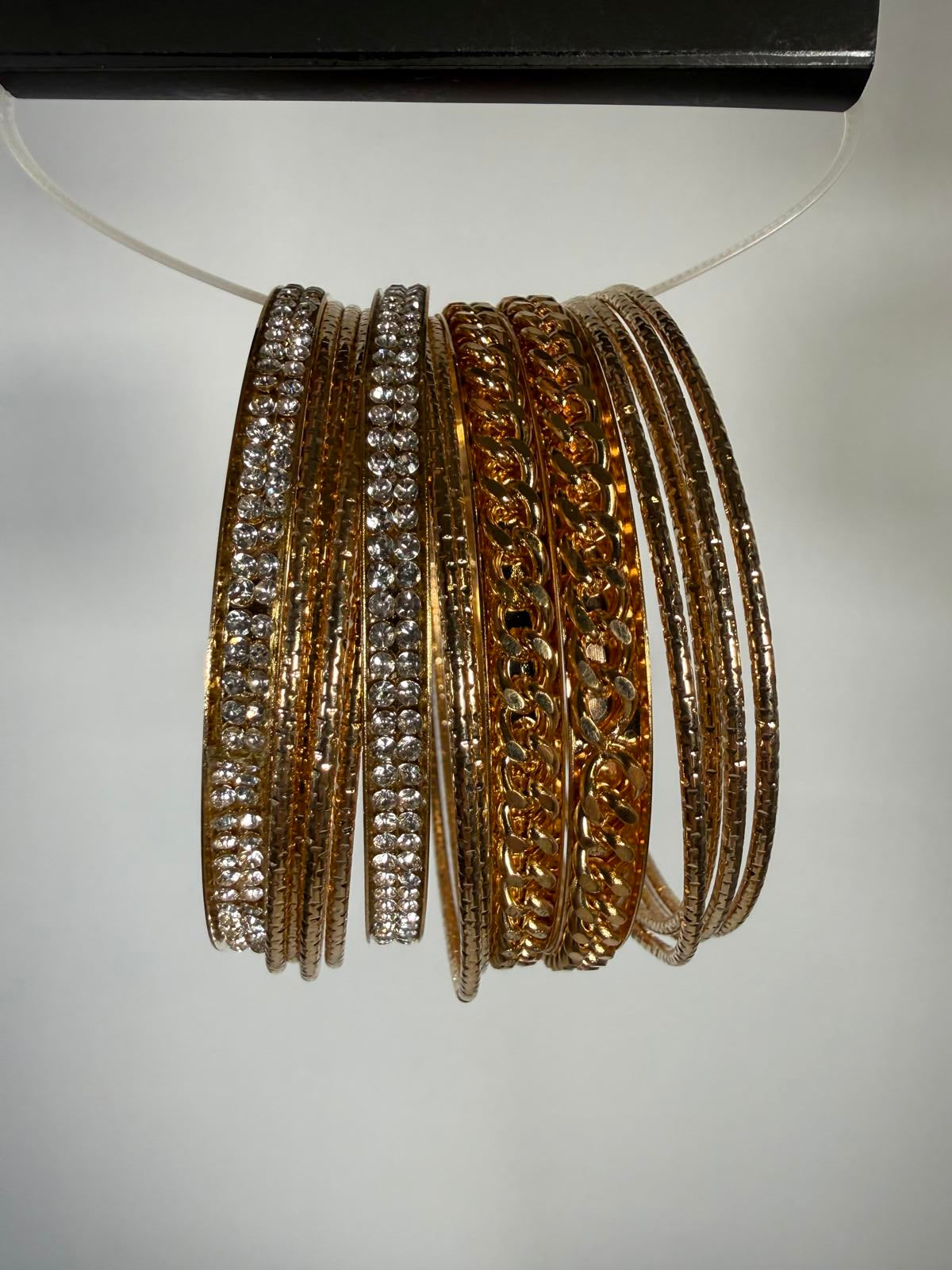 NWT nOir Jewelry Set of Gold and Rhinestone Bangles