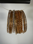 NWT nOir Jewelry Set of Gold and Rhinestone Bangles