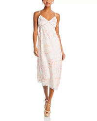 NWT WAYF Mary Lace Trim Slip Dress Satin Midi Women's Size Medium