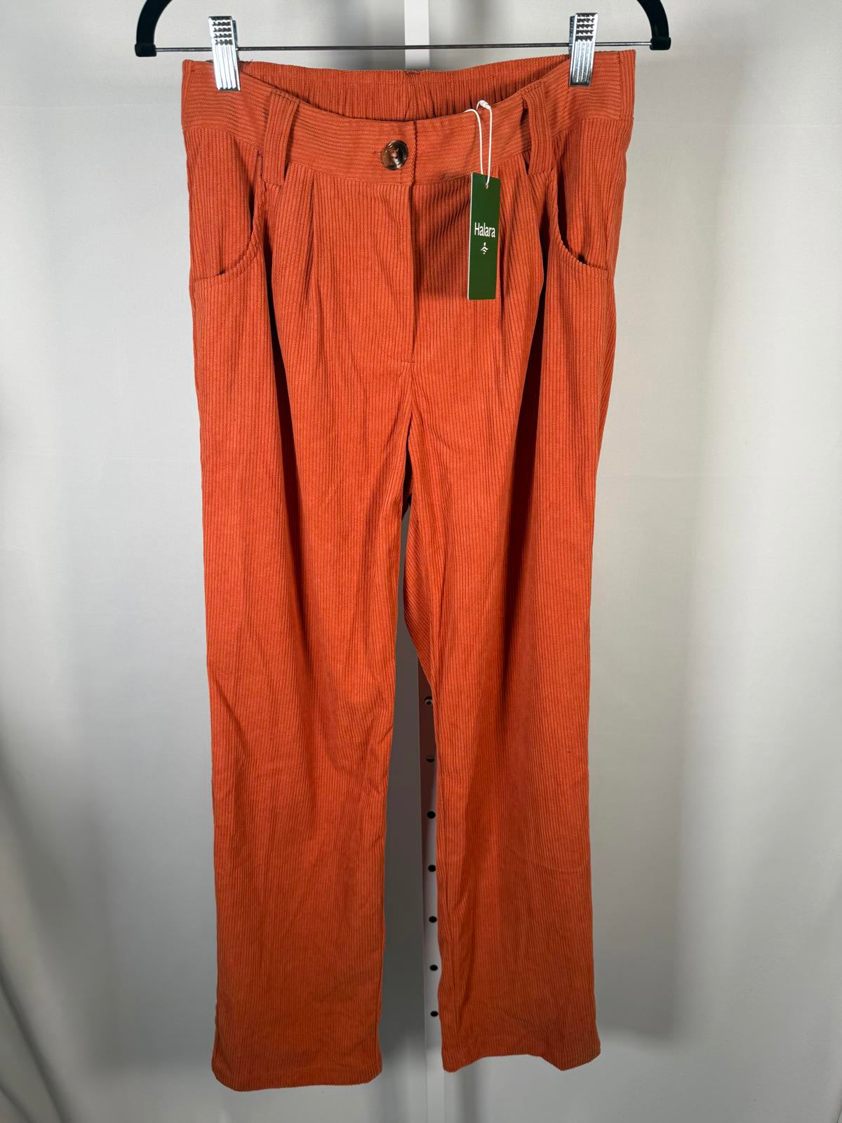 NWT Halara Mid Rise Zipper Pocket Corduroy Casual Pants Baked Clay - Small Tall