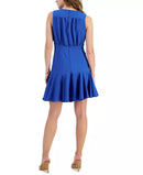 NWT Taylor Women's Sleeveless V-Neck Shirred Sheath Dress Blue Size 8