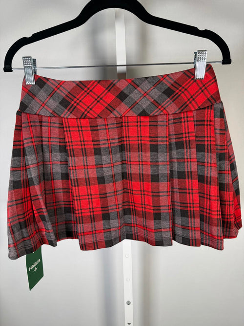 NWT Halara High Waisted Decorative Buckle 2-in-1 Plaid Pleated Mini Skirt - XS
