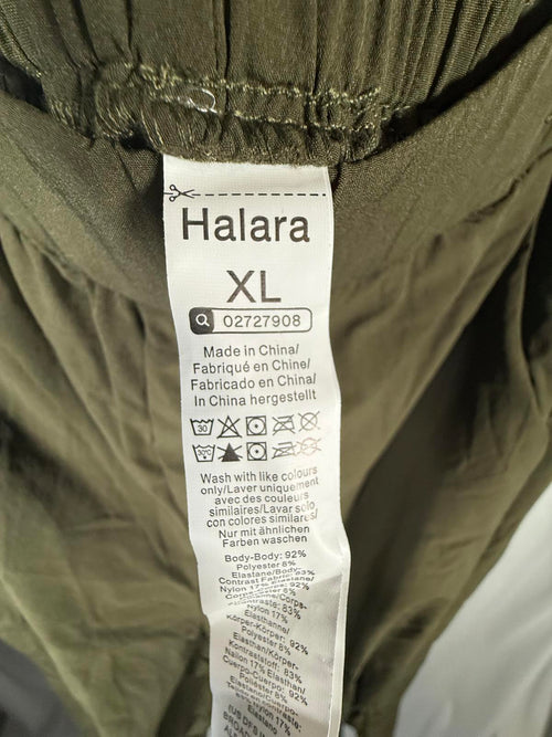 NWT Halara Olive Green Elastic Waist Drawstring Ankle Pants Size XL