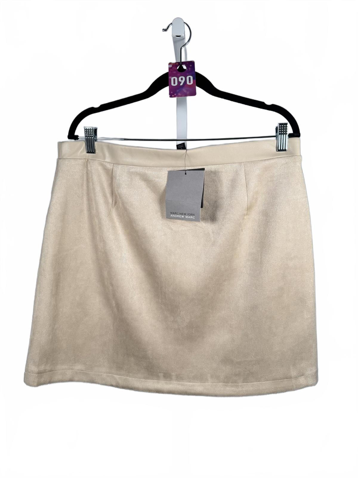 NWT Marc New York Faux Leather Mini Skirt Beige Size Large