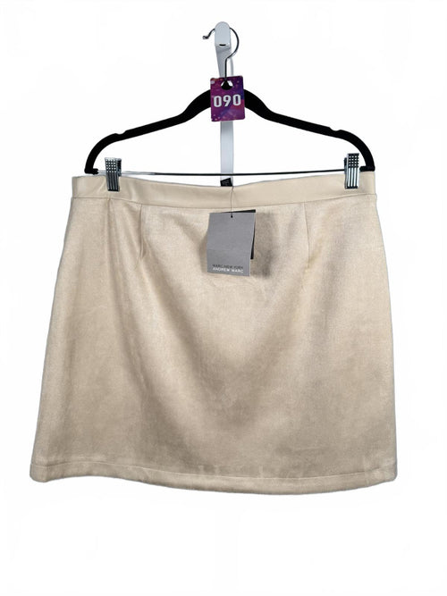 NWT Marc New York Faux Leather Mini Skirt Beige Size Large